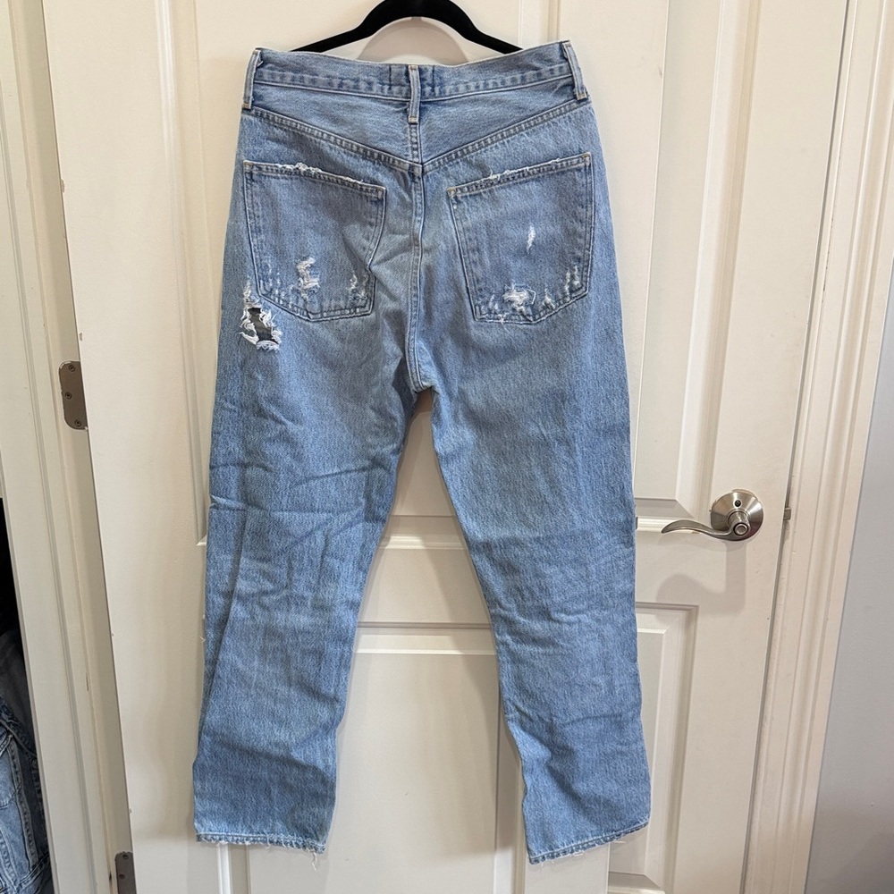 Agolde Light Wash Distressed High-Rise Jeans - Picture 3 of 4